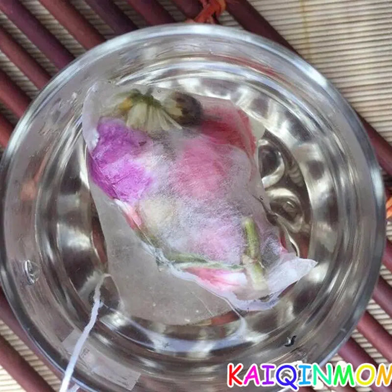 100pcs/lot Corn Fiber Tea bags Pyramid Shape Heat Sealing Filter Teabags PLA Biodegraded