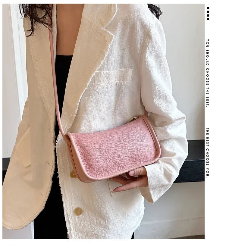 100%Real Cowhide Genuine Leather Sac Fashion Women Crossbody Bags for Ladies New High Capacity Shoulder Bag Handbag Female Purse