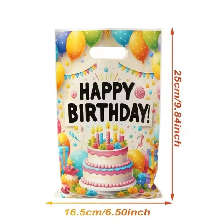 10/25/50pcs Happy Birthday Colored Gift Box Hand Bags Candy Cookies Kids Favor Birthday Party Decorations Gifts Party Supplies
