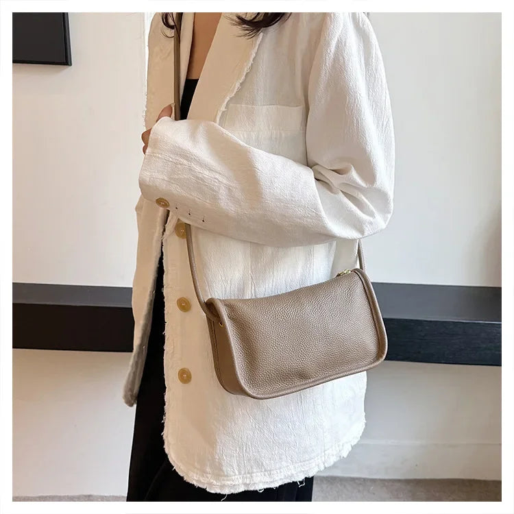 100%Real Cowhide Genuine Leather Sac Fashion Women Crossbody Bags for Ladies New High Capacity Shoulder Bag Handbag Female Purse