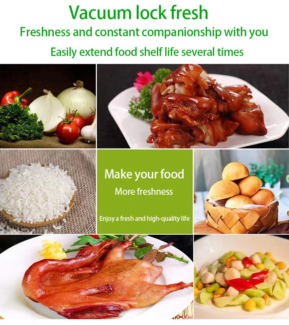 50PCS/Lot BPA-Free Vacuum Food Bags, Vacuum Sealed Storage Bags For Food Storage and Preservation,Reusable Vacuum Sealer Bag