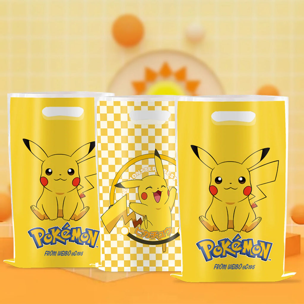 10-50pcs Pokemon Pikachu Gift Bags With Handle Goodie Bags Party Favors Supplies Candy Sweet Bag For Christmas Supplies Gifts