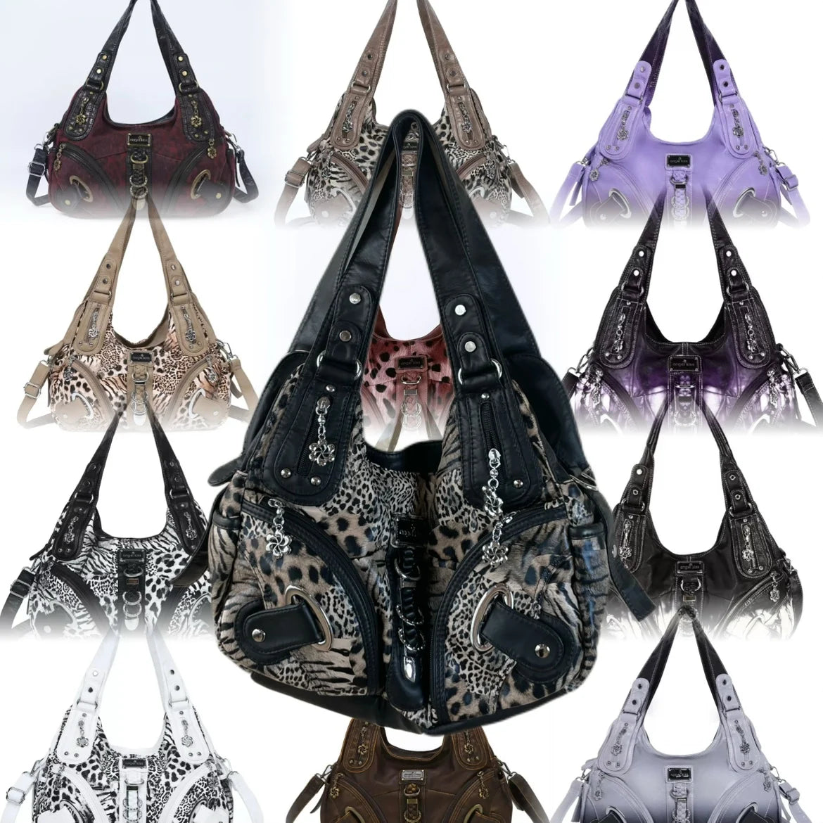 Angel Kiss Vintage Y2K Millennium Trendy Leopard Tie Dye Tote Bag Crossbody Bag Briti Sle Youth Daily Use Waterproof