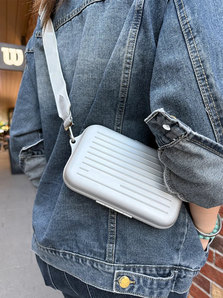 2026 Luxury RMWA Single Shoulder Vertical Aluminum Magnesium Alloy Crossbody Bag - Metallic Silver - Fashionable Suitcase - Esse