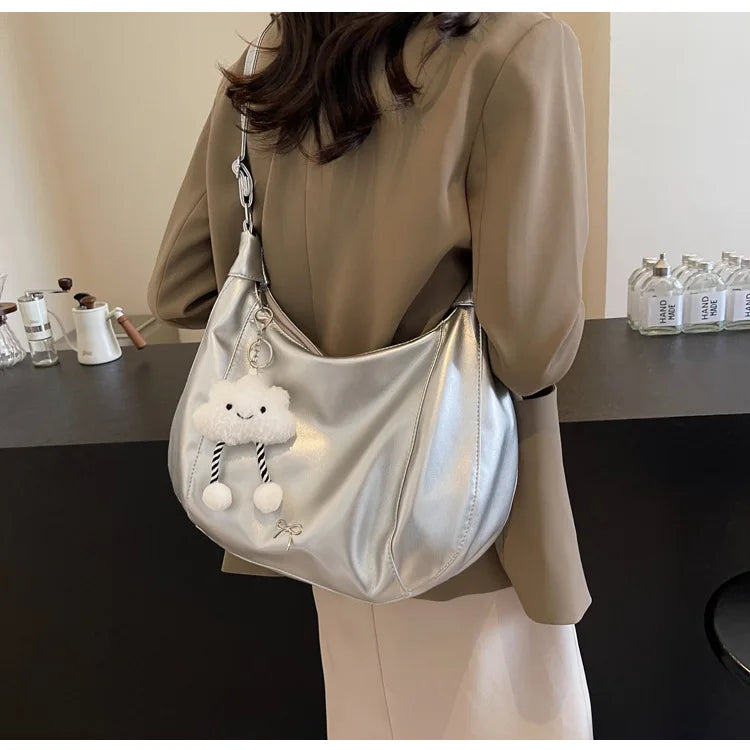 2025 Summer New Large Capacity Underarm Shoulder Bag Crossbody Bag Women's Fashion Backpack Comes with a Small Doll as a Gift
