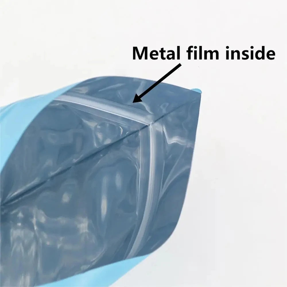 100Pcs Durable Moisture proof Zipper Seal Mylar Bags Vertical Matte Aluminum Food Storage Coffee Grocery Packaging Pouches