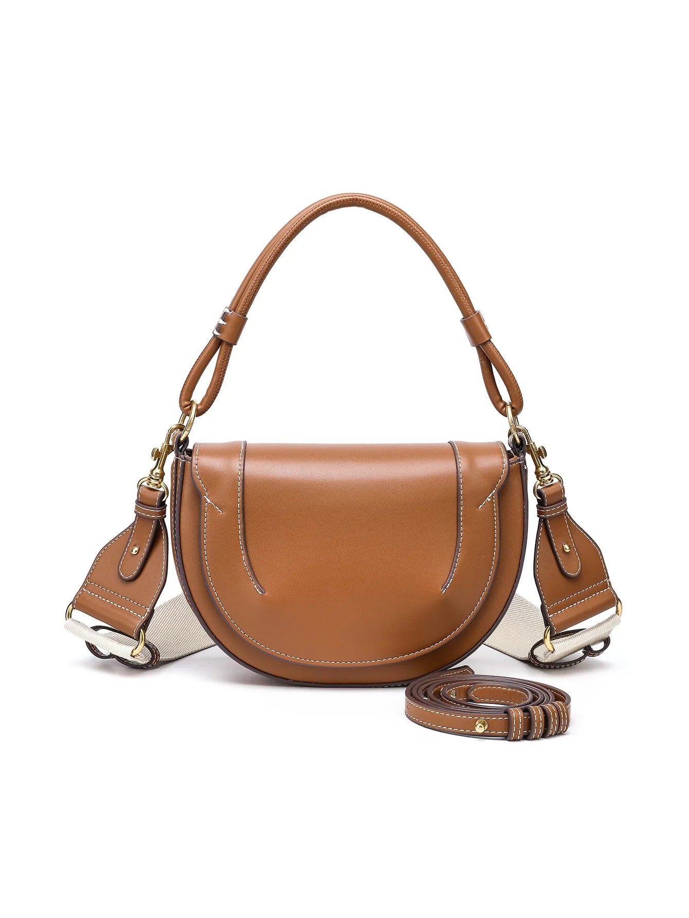 Fashionable and casual hand-held saddle bag, versatile for commuting, single shoulder crossbody bag