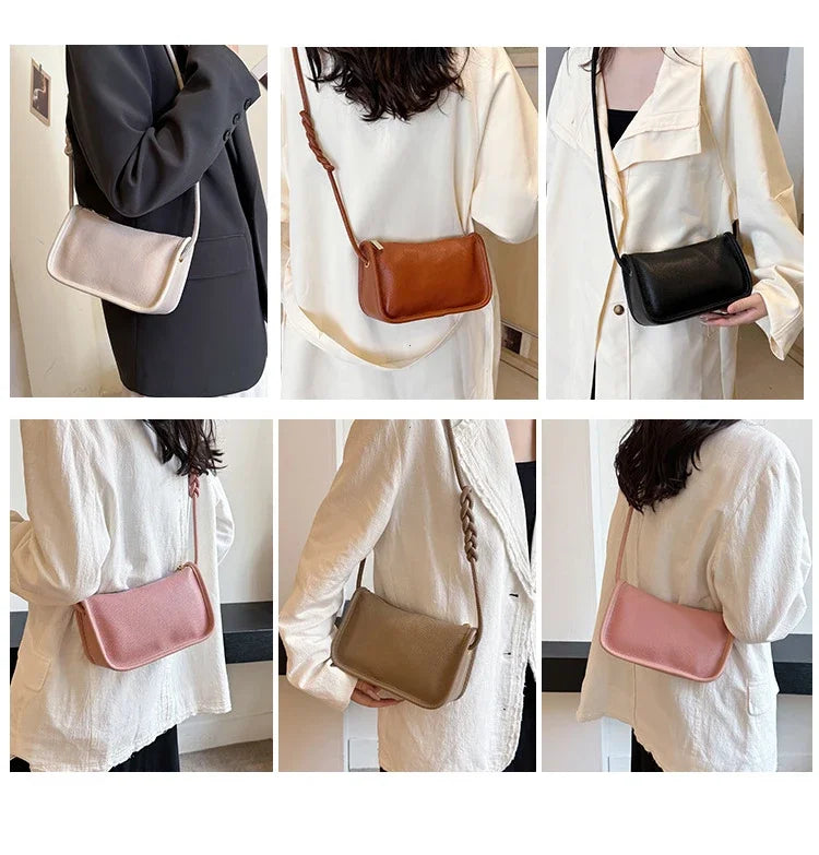 100%Real Cowhide Genuine Leather Sac Fashion Women Crossbody Bags for Ladies New High Capacity Shoulder Bag Handbag Female Purse