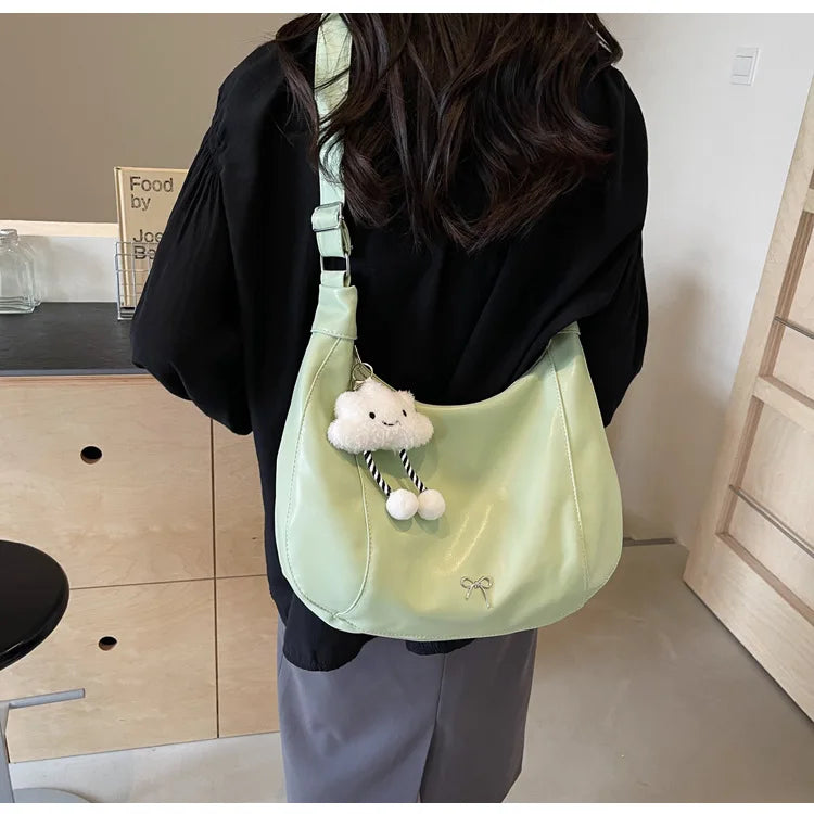2025 Summer New Large Capacity Underarm Shoulder Bag Crossbody Bag Women's Fashion Backpack Comes with a Small Doll as a Gift