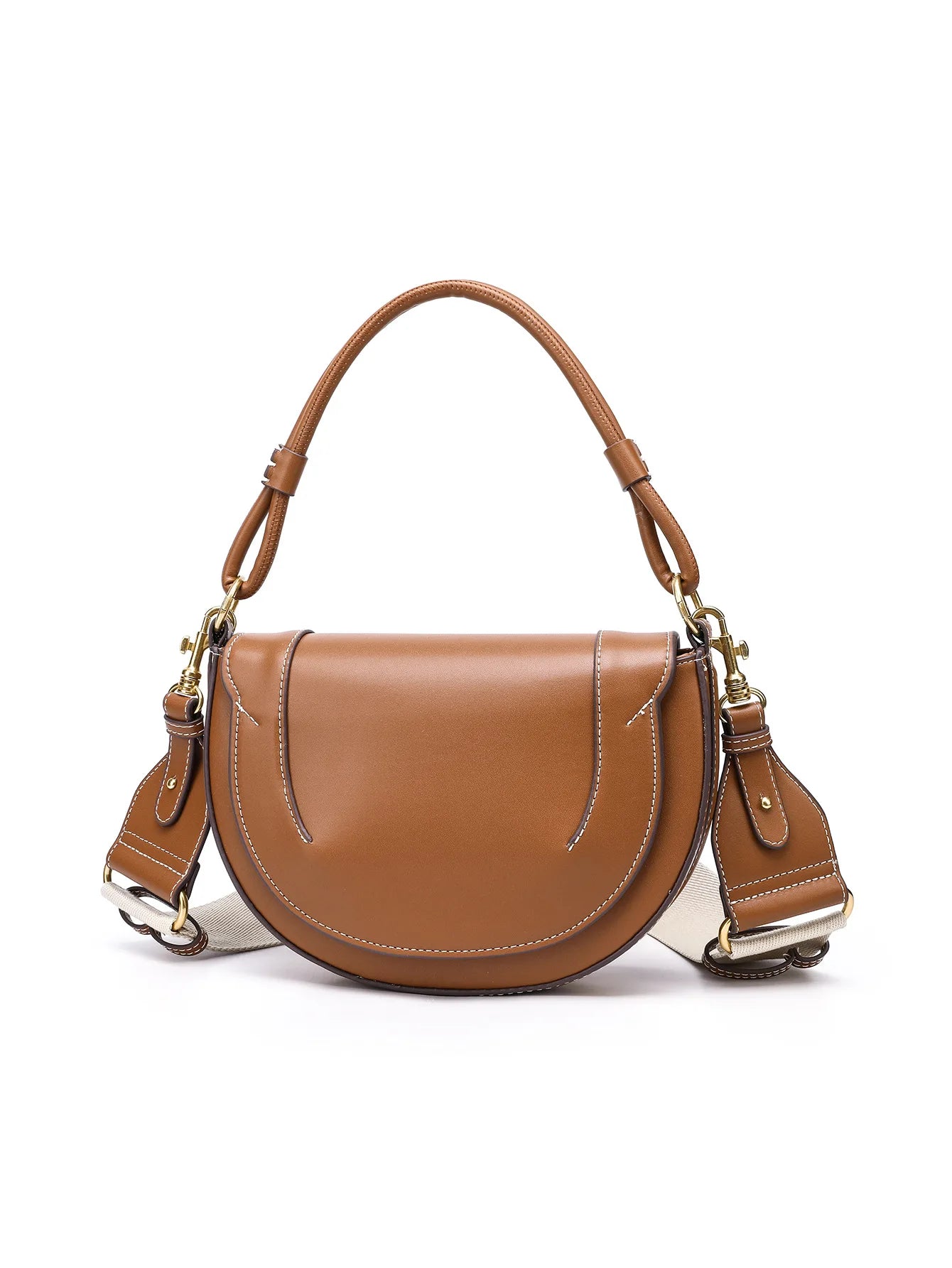 Fashionable and casual hand-held saddle bag, versatile for commuting, single shoulder crossbody bag