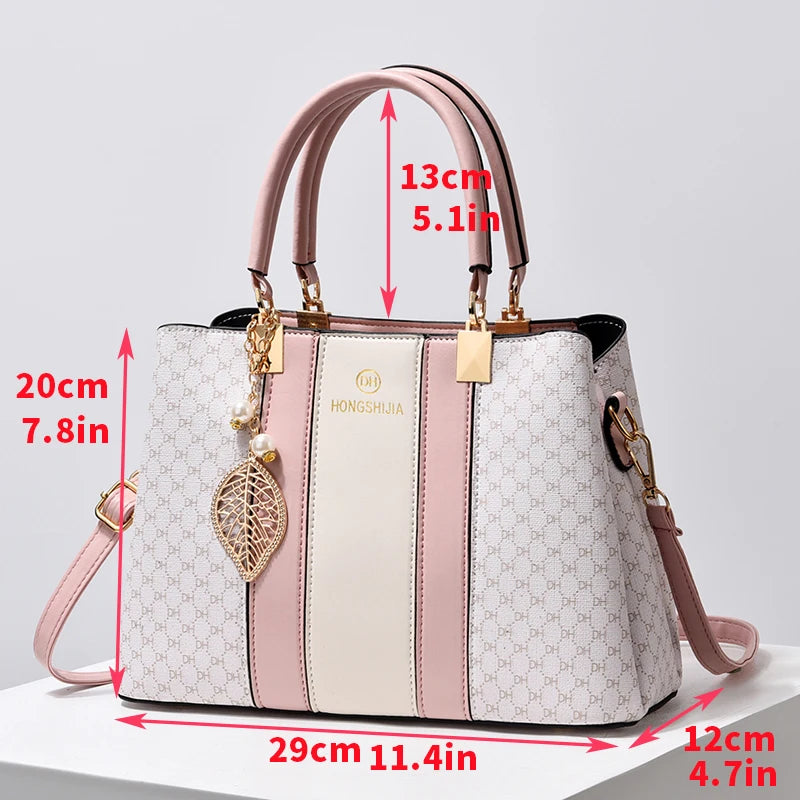 Fashionable texture and versatile large capacity printed letter handbag