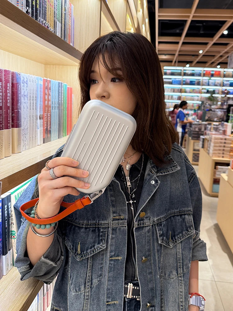 2026 Luxury RMWA Single Shoulder Vertical Aluminum Magnesium Alloy Crossbody Bag - Metallic Silver - Fashionable Suitcase - Esse