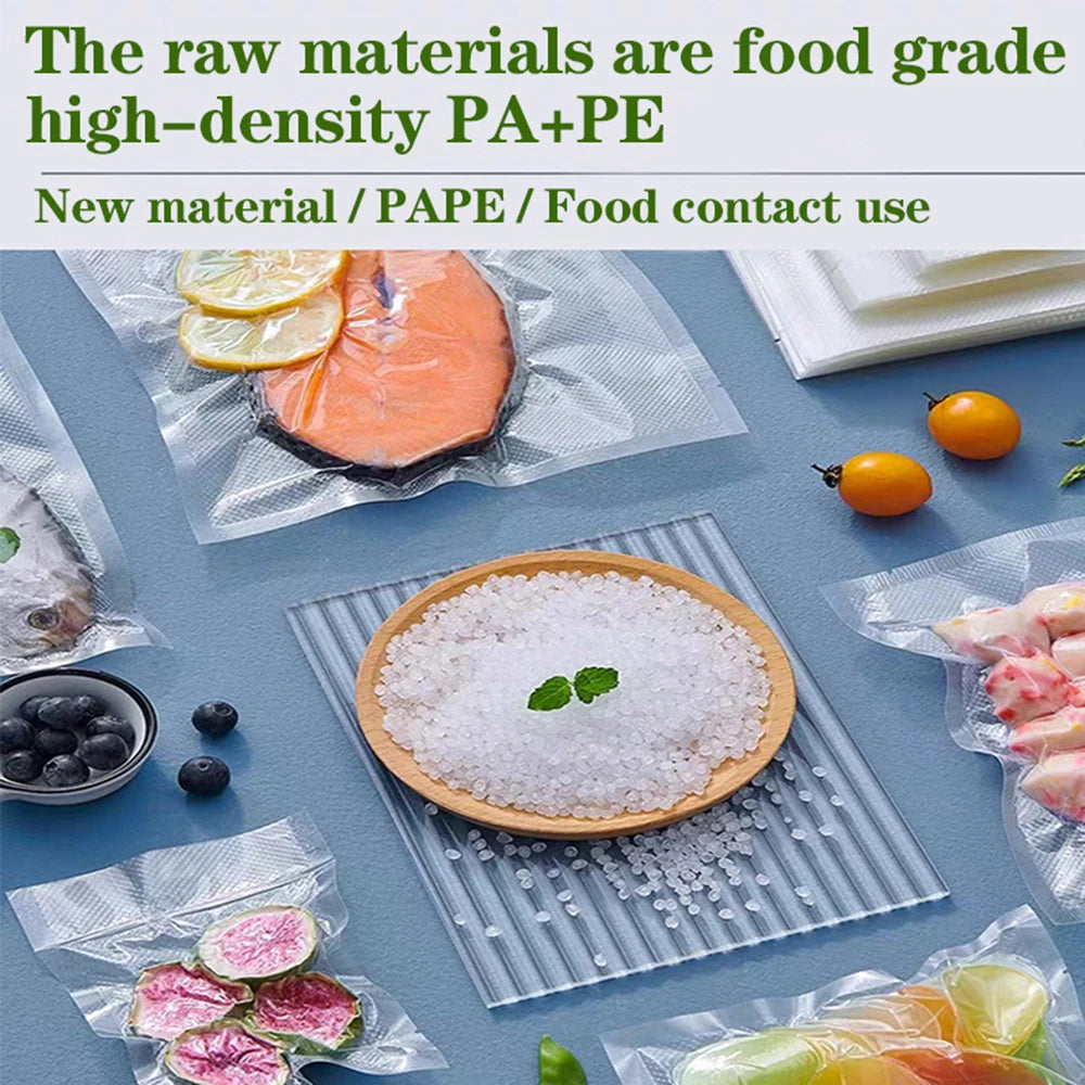 50PCS/Lot BPA-Free Vacuum Food Bags, Vacuum Sealed Storage Bags For Food Storage and Preservation,Reusable Vacuum Sealer Bag