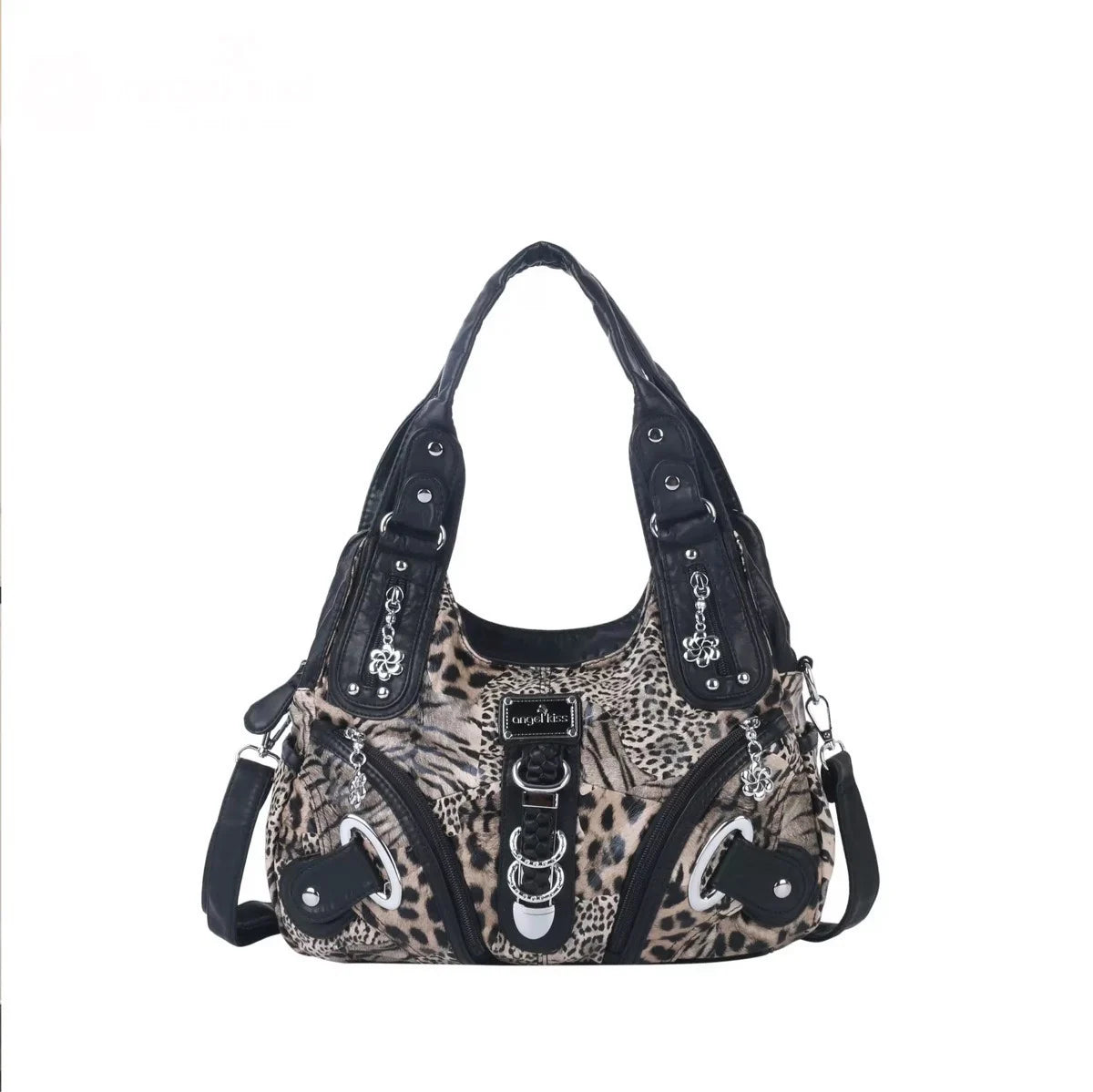 Angel Kiss Vintage Y2K Millennium Trendy Leopard Tie Dye Tote Bag Crossbody Bag Briti Sle Youth Daily Use Waterproof