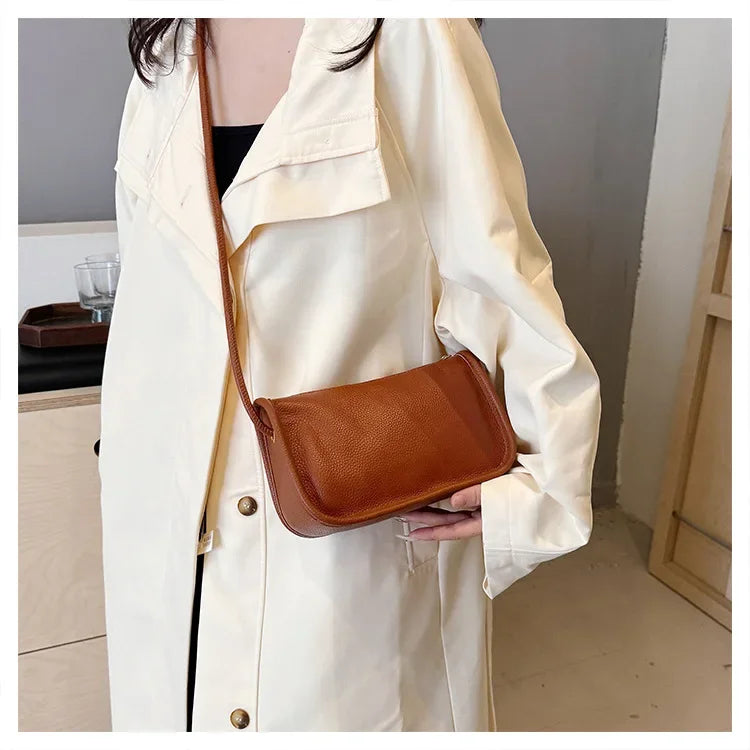 100%Real Cowhide Genuine Leather Sac Fashion Women Crossbody Bags for Ladies New High Capacity Shoulder Bag Handbag Female Purse