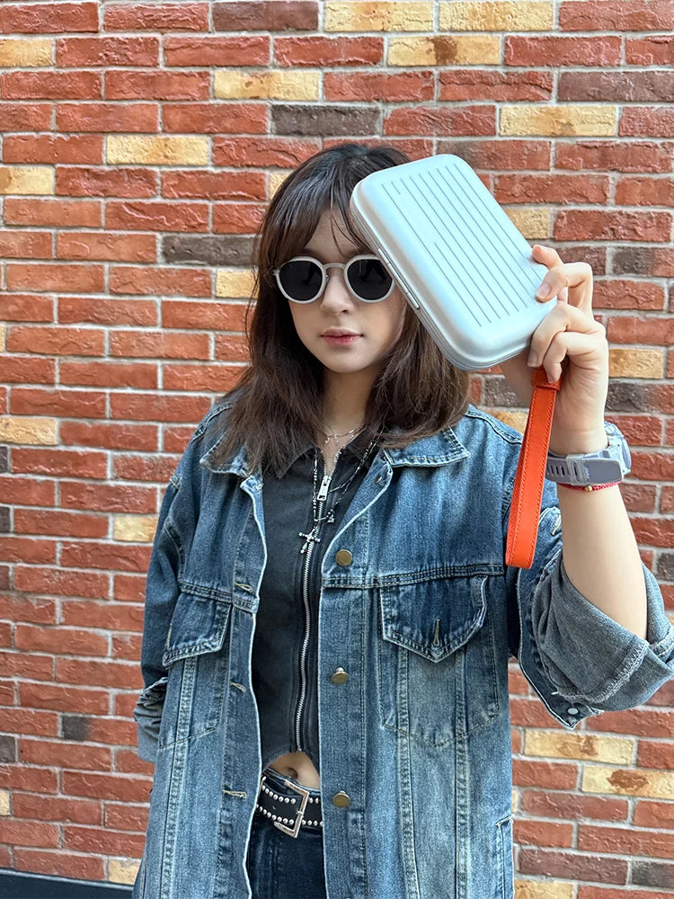 2026 Luxury RMWA Single Shoulder Vertical Aluminum Magnesium Alloy Crossbody Bag - Metallic Silver - Fashionable Suitcase - Esse