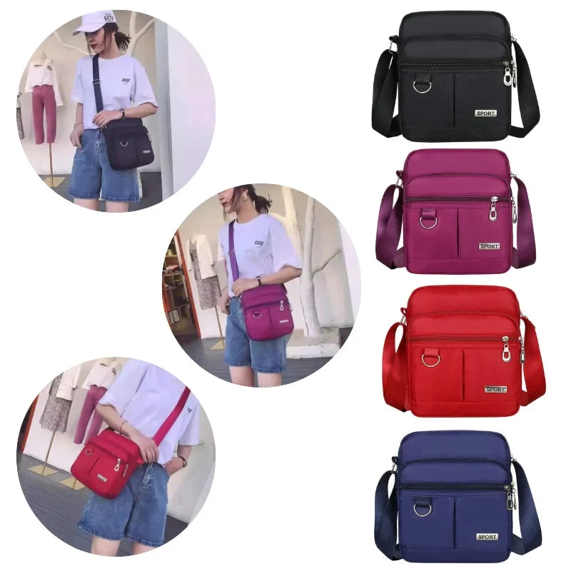 Casual Small Women's Shoulder Bag Multifunctional Coin Purse Wallet Nylon Waterproof Messenger Bag Mobile Phone Crossbody Bags