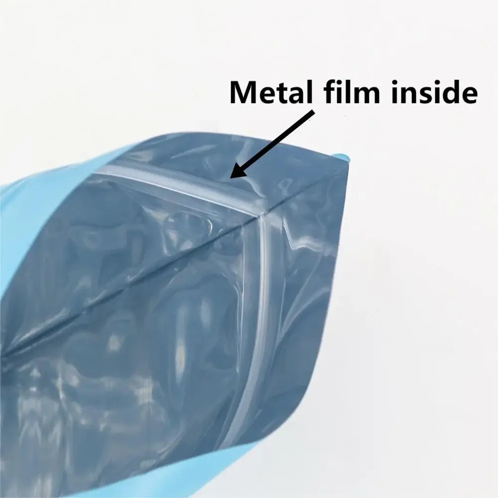 100Pcs Durable Moisture proof Zipper Seal Mylar Bags Vertical Matte Aluminum Food Storage Coffee Grocery Packaging Pouches