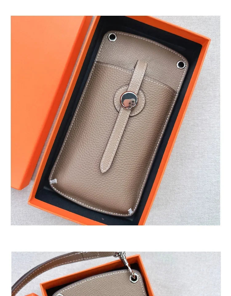 2023 New High-End Genuine Leather Drawstring Mini Crossbody Bag Fashionable Color Blocking Vertical Single Shoulder Bag Trendy