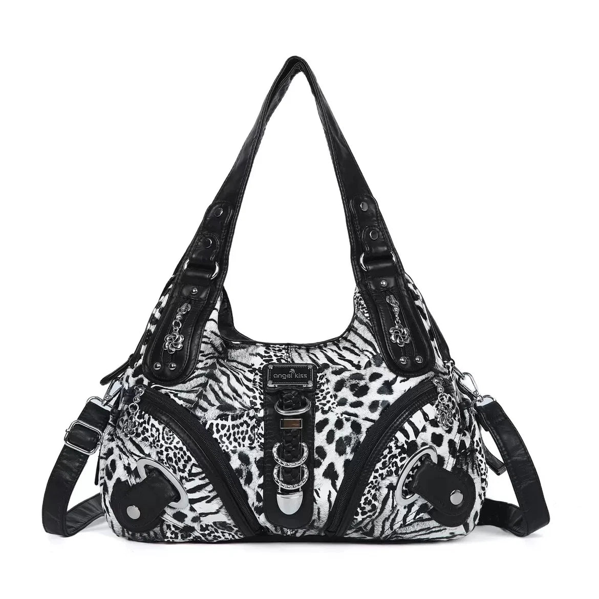 Angel Kiss Vintage Y2K Millennium Trendy Leopard Tie Dye Tote Bag Crossbody Bag Briti Sle Youth Daily Use Waterproof