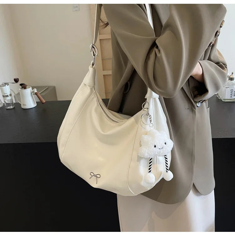 2025 Summer New Large Capacity Underarm Shoulder Bag Crossbody Bag Women's Fashion Backpack Comes with a Small Doll as a Gift