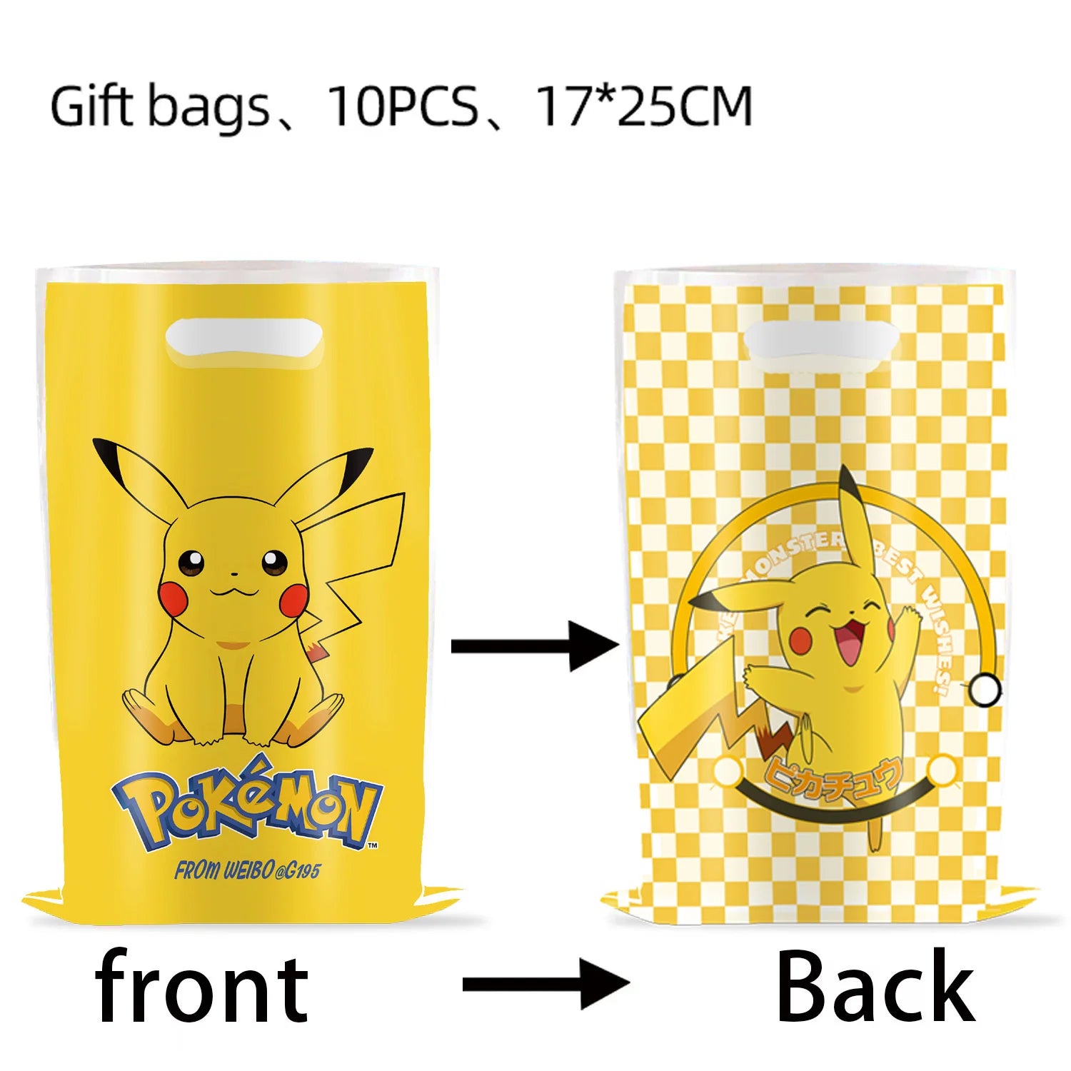 10-50pcs Pokemon Pikachu Gift Bags With Handle Goodie Bags Party Favors Supplies Candy Sweet Bag For Christmas Supplies Gifts