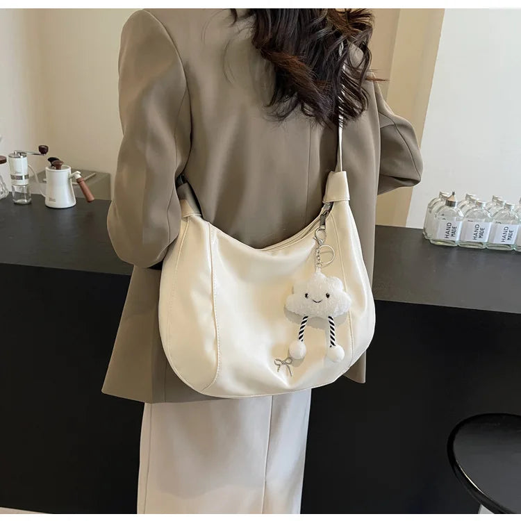 2025 Summer New Large Capacity Underarm Shoulder Bag Crossbody Bag Women's Fashion Backpack Comes with a Small Doll as a Gift