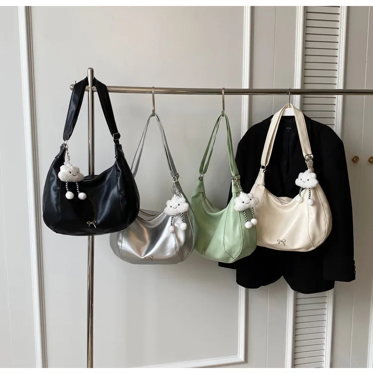 2025 Summer New Large Capacity Underarm Shoulder Bag Crossbody Bag Women's Fashion Backpack Comes with a Small Doll as a Gift