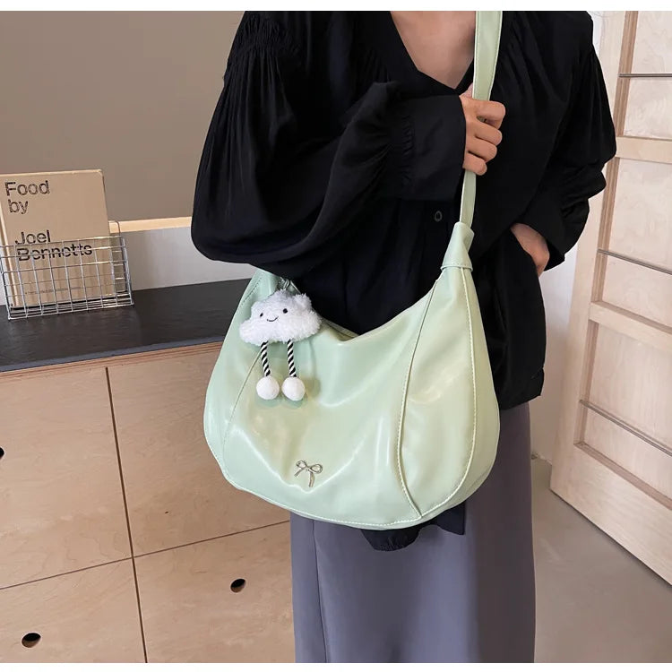 2025 Summer New Large Capacity Underarm Shoulder Bag Crossbody Bag Women's Fashion Backpack Comes with a Small Doll as a Gift