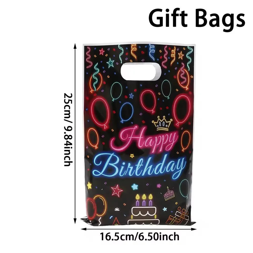 10/25/50pcs Happy Birthday Colored Gift Box Hand Bags Candy Cookies Kids Favor Birthday Party Decorations Gifts Party Supplies