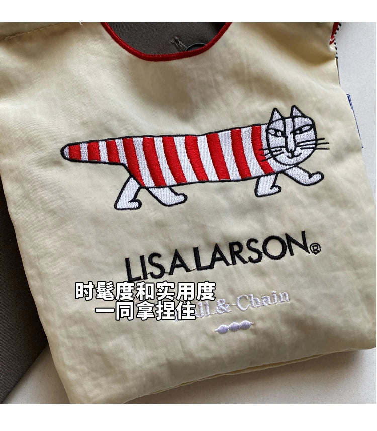 Embroidered canvas bag for women; light single shoulder bag for spring and summer; cross-body handbag.