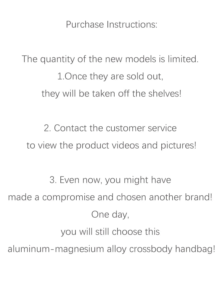 2026 Luxury RMWA Single Shoulder Vertical Aluminum Magnesium Alloy Crossbody Bag - Metallic Silver - Fashionable Suitcase - Esse