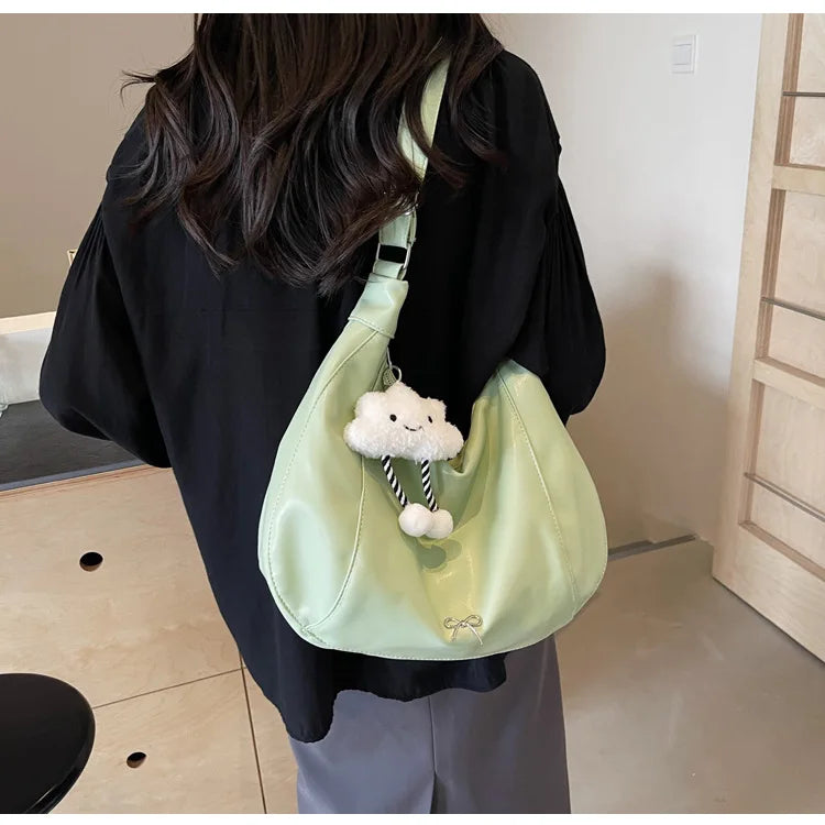 2025 Summer New Large Capacity Underarm Shoulder Bag Crossbody Bag Women's Fashion Backpack Comes with a Small Doll as a Gift