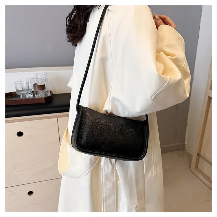100%Real Cowhide Genuine Leather Sac Fashion Women Crossbody Bags for Ladies New High Capacity Shoulder Bag Handbag Female Purse