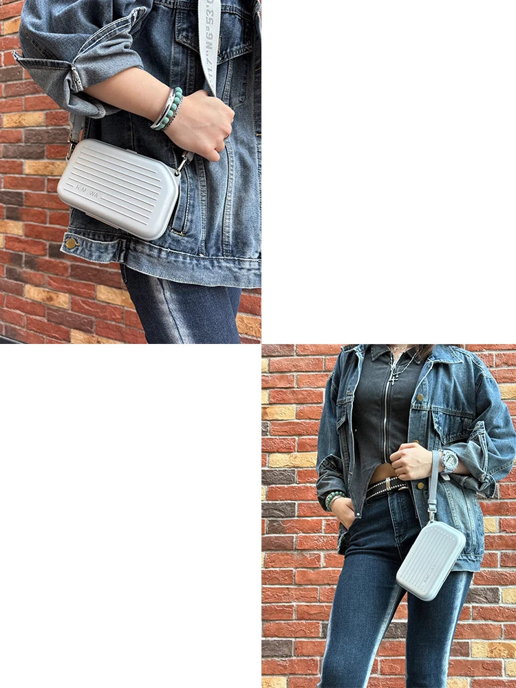 2026 Luxury RMWA Single Shoulder Vertical Aluminum Magnesium Alloy Crossbody Bag - Metallic Silver - Fashionable Suitcase - Esse