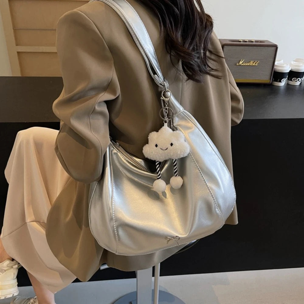 2025 Summer New Large Capacity Underarm Shoulder Bag Crossbody Bag Women's Fashion Backpack Comes with a Small Doll as a Gift