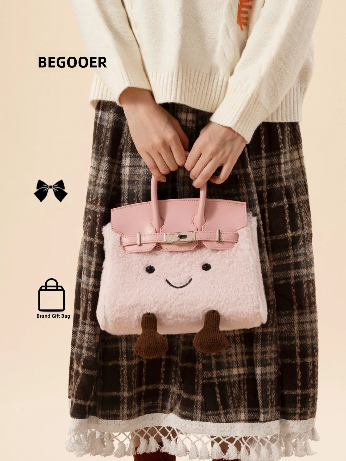 Cute Plu Crossbody Bag Women's Faionable Cartoon Handbag  Handbag Removable oulder Strap PU Leather Briti Sle