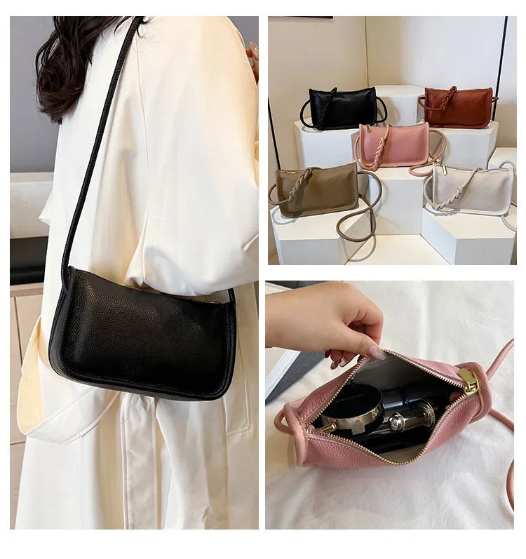 100%Real Cowhide Genuine Leather Sac Fashion Women Crossbody Bags for Ladies New High Capacity Shoulder Bag Handbag Female Purse