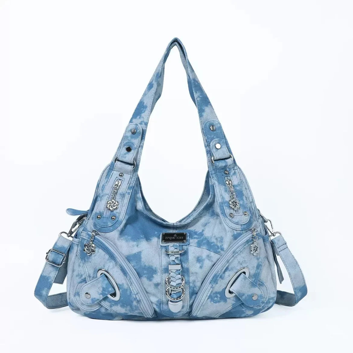 Angel Kiss Vintage Y2K Millennium Trendy Leopard Tie Dye Tote Bag Crossbody Bag Briti Sle Youth Daily Use Waterproof