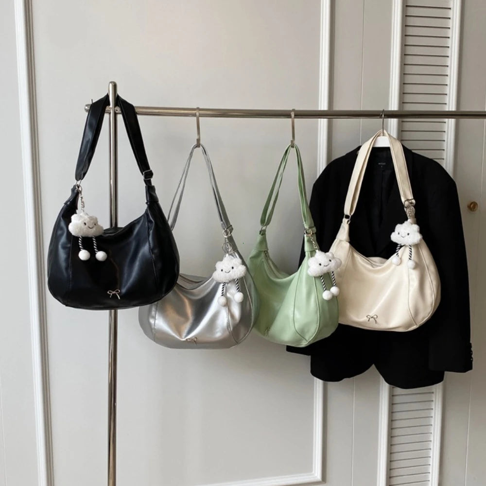 2025 Summer New Large Capacity Underarm Shoulder Bag Crossbody Bag Women's Fashion Backpack Comes with a Small Doll as a Gift