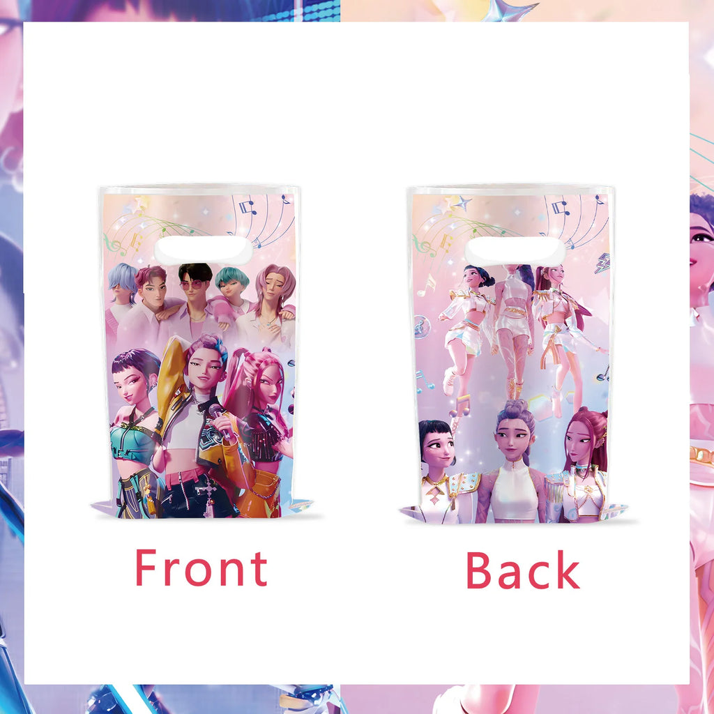 10/50Pcs Demon Hunters Birthday Party Gift Bags Kpop Anime Theme Surprise Candy Bag Handle Gift Loot Bag for Girls Party Favors