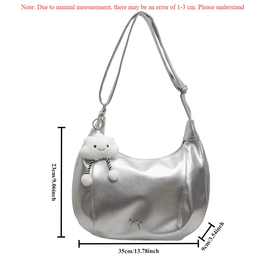 2025 Summer New Large Capacity Underarm Shoulder Bag Crossbody Bag Women's Fashion Backpack Comes with a Small Doll as a Gift