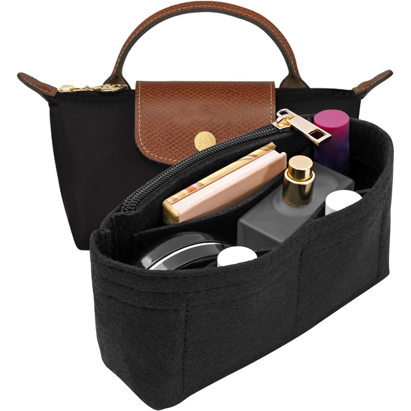 Bag Organizer for Longchamp Small Tote Bag Timid Bag Storage & Finishing Inner Bag Liner Handbags Insert Organizer fit Mini Size