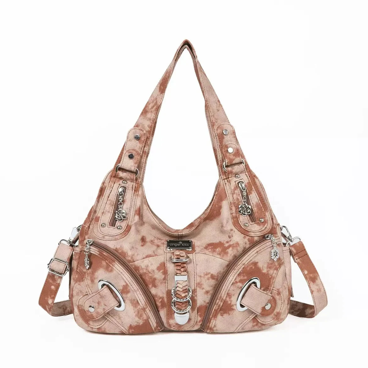 Angel Kiss Vintage Y2K Millennium Trendy Leopard Tie Dye Tote Bag Crossbody Bag Briti Sle Youth Daily Use Waterproof