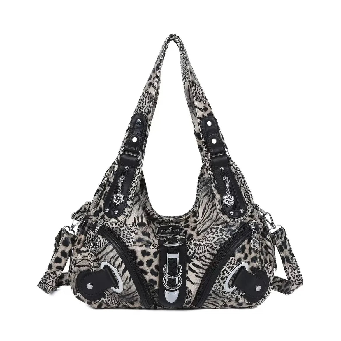 Angel Kiss Vintage Y2K Millennium Trendy Leopard Tie Dye Tote Bag Crossbody Bag Briti Sle Youth Daily Use Waterproof