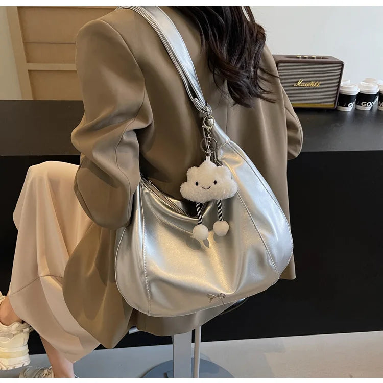 2025 Summer New Large Capacity Underarm Shoulder Bag Crossbody Bag Women's Fashion Backpack Comes with a Small Doll as a Gift