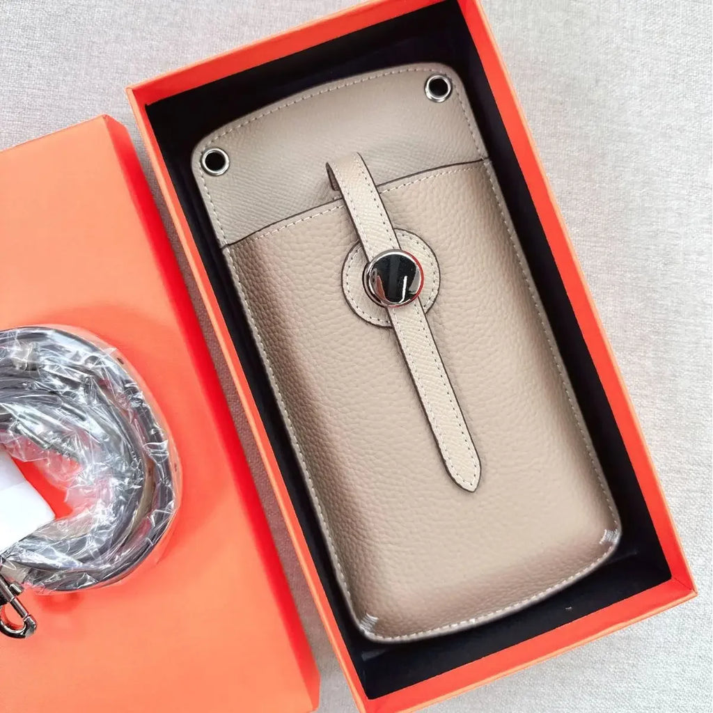 2023 New High-End Genuine Leather Drawstring Mini Crossbody Bag Fashionable Color Blocking Vertical Single Shoulder Bag Trendy