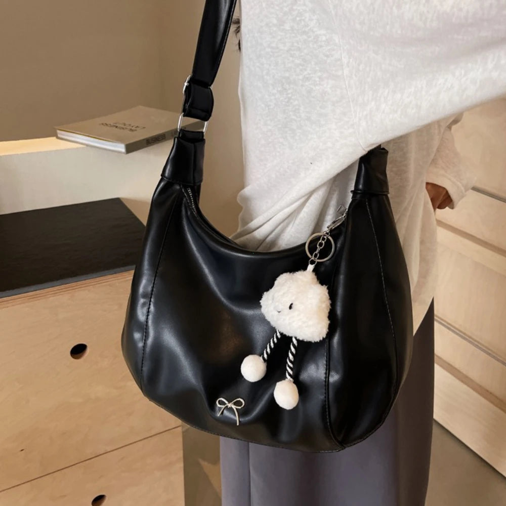 2025 Summer New Large Capacity Underarm Shoulder Bag Crossbody Bag Women's Fashion Backpack Comes with a Small Doll as a Gift