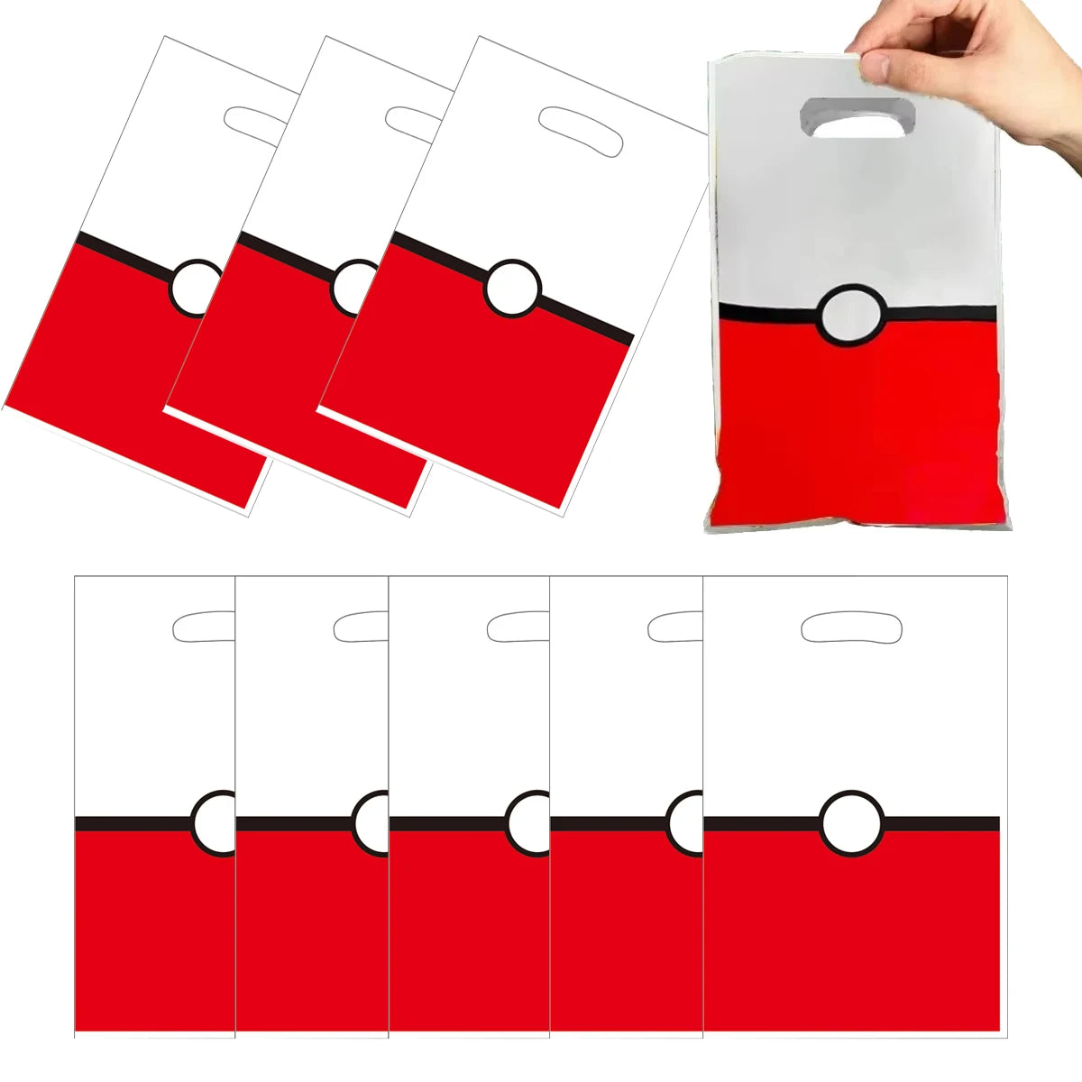 10-50pcs Pokemon Pikachu Gift Bags With Handle Goodie Bags Party Favors Supplies Candy Sweet Bag For Christmas Supplies Gifts