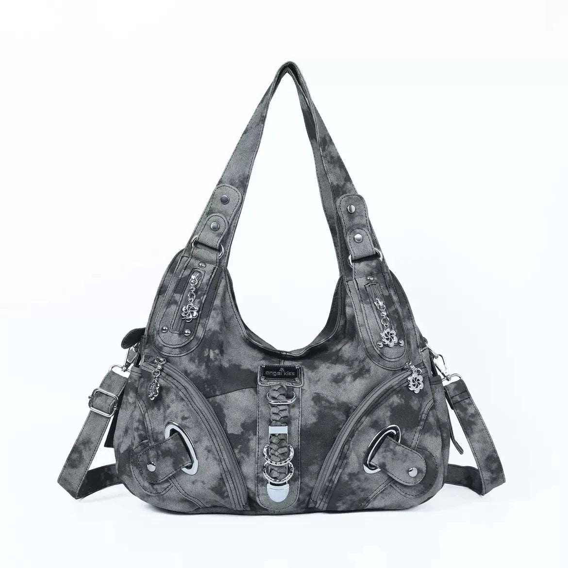 Angel Kiss Vintage Y2K Millennium Trendy Leopard Tie Dye Tote Bag Crossbody Bag Briti Sle Youth Daily Use Waterproof